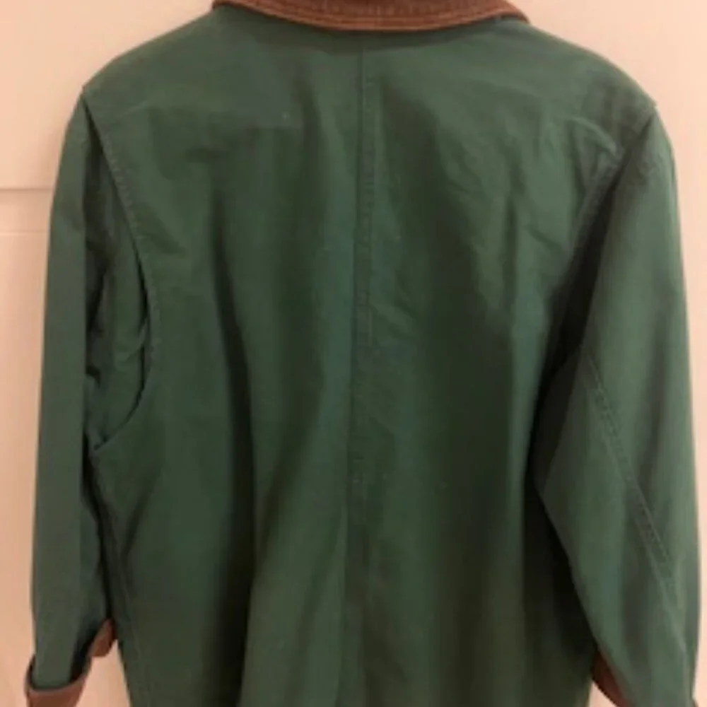 Women's Lands End Barn Chore Jacket Green Canvas  w/ Corduroy Trim Size Medium - Picture 5 of 7